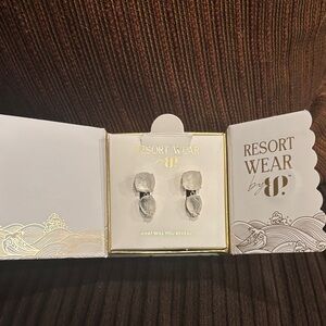 Resort Wear: White Quartz on Silver Earrings